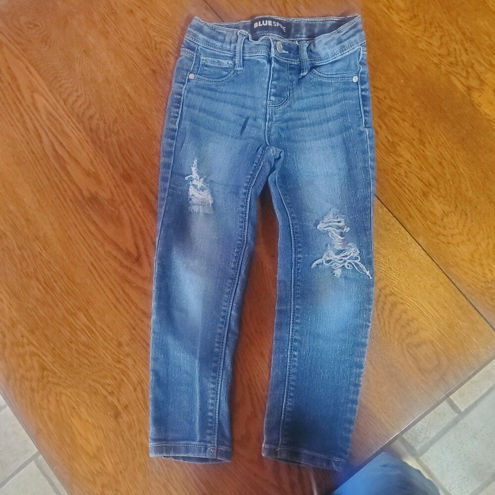 Blue Spice Girls distressed jeans